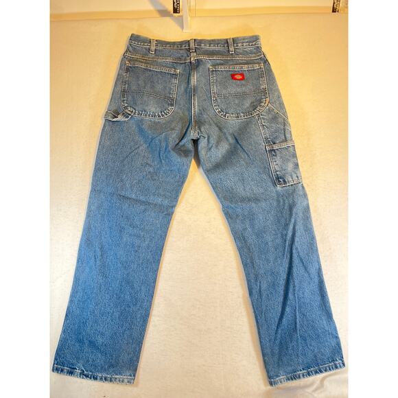 Dickies Denim Jeans 1993SNB Men's 34W x 32L(TAG) 35W 31L Actual Med Wash Work - Picture 4 of 14